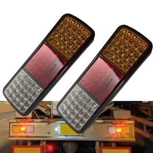 HST-20453 75 LED Tail Lights with Red Reflector Brake Stop Reverse Turn Indicator 12V Caravan Truck Boat Rear Lamp