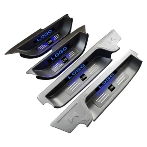 HY Aluminum Alloy LED Decorative Rear Door Step Pedal Alphard Vellfire LM Sliding Welcome Mat AH20 AH30 AH40 Series