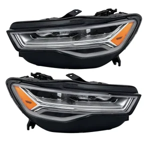 Half Assembly LED Headlights for Audi A6 C7 Headlamp USA Version 4G0941774H 4G0941773H