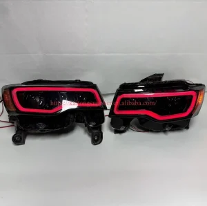 Handmade RGB Chasing Headlight Assembly Retrofit Custom Lights for Jeep Grand Cherokee