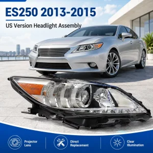 Headlamp Single Lens Headlight for LEXUS ES250 Xenon Halogen Headlight Assembly LH RH Aftermarket Black Housing