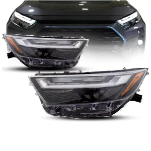 Headlight Assembly Housing Replacement for Toyota RAV4 XSE Full LED LH+RH Headlamps with Bulb 81150-0R360