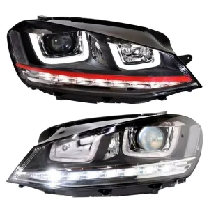 Headlight Assembly for Volkswagen Golf 7 MK7 LED Headlight DRL Lens Dual Beam Bi Xenon HID