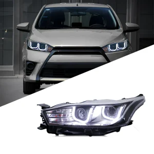 Headlight Assembly with Modified LED Daytime Running Lights Bi xenon Projector Suitable for Yaris