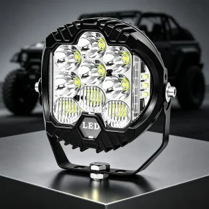 Headlight Auxiliary Fog Off-Road Spot Pods 5/7/9 Inch Round Driving 3 Side Shooter LED Work Lights for Truck Jeep SUV 4×4