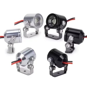Headlight LED Spotlights with Aluminum Alloy Mounting Bracket for 1/10 Scale RC Car Upgrade Parts