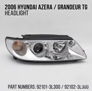Headlight With Xenon Wire for Hyundai Azera 92101-3L300 92102-3L300 LH RH