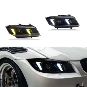 Headlights for BMW 3 Series E90 330i 320i LED Dual Color Snake Eyes Headlight Plug and Play Head Lamp
