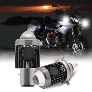 Hearxin RTS XGP QD BA20D H4 LED Display Screen White Yellow HD Laser Lens Front Headlamp Motorcycle Lighting System