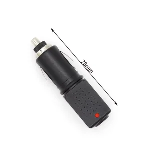 Heavy Duty 12-24V Male Car Cigarette Lighter Plug Replacement Socket Connector With 3-5A Fuse Red LED Light