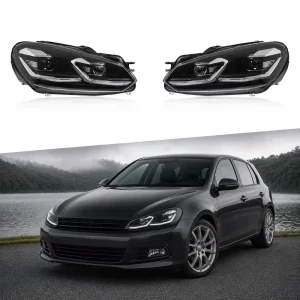 Heavy Duty 6000K LED Car Headlights for VW Golf 6 12V ABS Durable Housing Easy Plug and Play Install