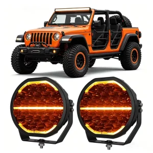 Heavy Duty 9 Inch LED Driving Lights 150W Off Road Lights for Trucks 4×4 Vehicles Amber White Lamp