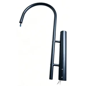 Heavy Duty Gooseneck Light Arm Wind Resistant Aluminum Post Top Mounting Bracket for Outdoor Pendant Street Luminaire