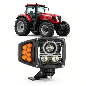 Heavy Duty LED Combination Headlight Heated Lens DRL High Low Beam Turn Signal for Snowplow Tractor CE E mark IP68