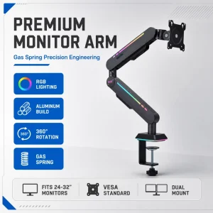 Heavy Duty Monitor Arm Dual Clamp Full Motion 360 Swivel Tilt Aircraft Aluminum Cable Management Desk Mount Monitor Bracket