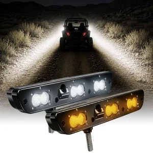 Heavy Duty UTV Rear Light Bar 17 Inch Glossy Black Aluminum White Amber Chase Light IP69 Waterproof