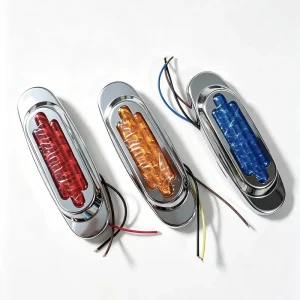 High Bright 36LED 12V 24V Chrome Oval Truck Side Marker Light Waterproof Trailer Clearance Lamp Multi Color For Heavy Lorry