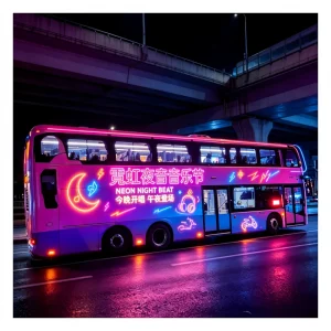 High Bright Flash Animation EL Advertising Poster for City Buses Custom Body Exclusive Ads Next Gen Upgrade Indoor Outdoor Use