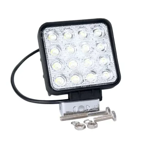 High Brightness 16 LED 48W Off Road Car Truck Tractor Boat Trailer 4×4 Forklift Light Work Lamp 12V 24V Spot LED Work Light