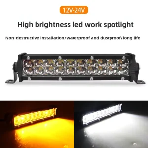 High-Brightness 5W 12V LED Work Light Single/Double Row Long Strip for Off-Road Vehicles and Cars