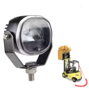High Brightness LED Safety Warning Light Red and Blue Dual Zone Flashing for Forklifts Tractors Construction Machines and Cars