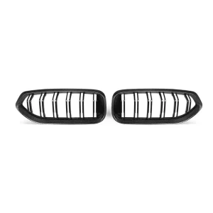 High Gloss Dry Carbon Fiber SQ Style Front Bumper Grille Center Frame for BMW Z Series Z4 G29 Double Door