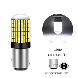 High Intensity 1156 144SMD 3014 LED Car Brake Light Bulbs 12V Constant Current Anti-Stab Reverse 124 Spider Abarth 9W