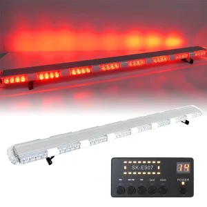 High Intensity Red LED Strobe Light Bar Heavy Duty Emergency Warning Light for Ambulance Fire Truck Off Road Vehicle Roof Mount