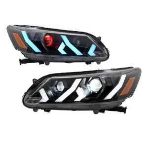 High Lumen Projector LED Headlight Complete Assembly for Honda 9 Gen Accord Lamborghini Design Auto Daytime Lamp