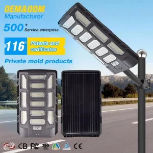 High Lumens StreetLight Road Outdoor IP66 Waterproof 600W ABS Integrated All in One LED Solar Street Light