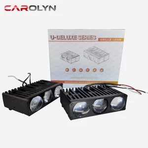 High Power 100W Three Lens LED Grille Light 6000k 3000k Dual Color Headlight 12v 24v Exterior Auxiliary Lights for Cars