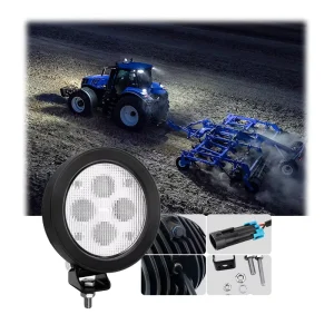High Power 40W LED Work Light Oval 6000K Flood Farm Tractor Work Lamp for Auto Exterior EMC 12V