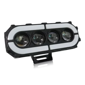 High Power 50W Aluminum Motorcycle LED Spotlights with Yellow Color Ring Waterproof 12 24V