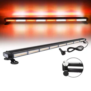 High Power 8P 12V 24V LED Strobe Light Bar Double Side Flashing Emergency Warning Lamp Magnetic Base for Cars Trucks Trailers