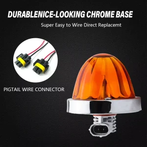 High Power Glass Watermelon Truck Decor Lamp 12V 24V Three Tone Amber Red White Design Used For Turn Signal Marker Lighting
