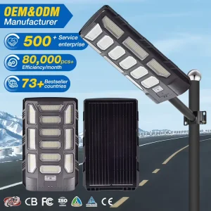 High Power Road Lamp Outdoor IP66 Waterproof 600W ABS Integrated All in One LED Solar Street Light