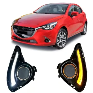 High Quality Car Daytime Running Lights Front Bumper Fog Lights LED Driving Lights Fog Light Covers for MAZDA 2 Demio