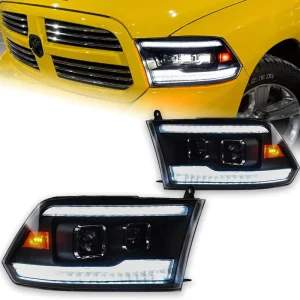 High Quality Modified LED 6000K Daytime Running Lights Assembly for Ram 1500 Front Headlamps Car Parts 12V