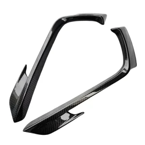 High Quality Tech Style Dry Carbon Fiber Front Bumper Light Cover Front Canard Wing for Porsche 718 Cayman Boxster Light Trim