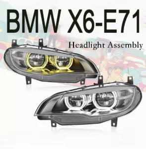 High Spec LED Angel Eye Headlight Assembly with LED Daytime Running Light Turn Signal for BMW X6 E71