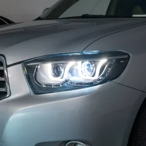 Highlander Modified LED Headlight Assembly Dual U-Shaped Daytime Running Lights Dual Beam Lenses