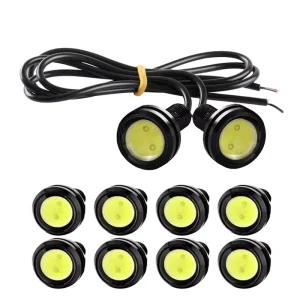 Hilom 18MM 23MM COB LED Eagle Eyes 12V DRL Daytime Running Backup Marker Parking Signal Fog Lamp 6000LM for Car Motorcycle