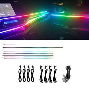 Hot Selling 10 in 1 Auto LED Strip 18 1 Ambient Light Multicolor 64 Color Interior Accessories New Atmosphere Lighting for Cars