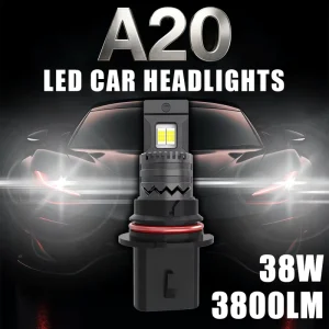 Hot Selling A20 38W 12V 3800LM Fanless 9004 9005 H4 H7 H11 Plug and Play Car Fog Light Bulb 6000K IP68 LED Headlights for Car