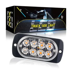 I-BS-8LED OEM 8 LED Emergency Strobe Light Bar Surface Mount Hazard Warning Flashing Light 12V-24V 24W Cars Off-Road