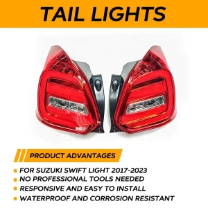 I PACK Car Lamps Rear Tail Light for Toyota Suzuki Swift Light Rear Lamp Turn Signal Back Bumper Light