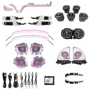 ICarsin Upgrade 64 Colors LED Car Interior Ambient Lighting Kit for Mercedes Benz GLC W254 Atmosphere Strip Accessories