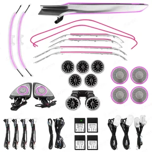 ICarsin Upgrade 64 Colors LED Car Interior Ambient Lighting for Mercedes Benz C Class W205 GLC W253 Accessories