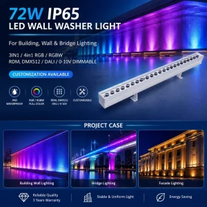 IP65 Outdoor 36W DMX RGB Led Linear Light Decorative Building Lighting Projector Wall Washer for Exterior Wall Lighting