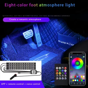 IP65 Waterproof RGB LED Strip Light Car Kit Full Color Glowing Interior Light for Auto Motorcycle Dash Foot Car Light